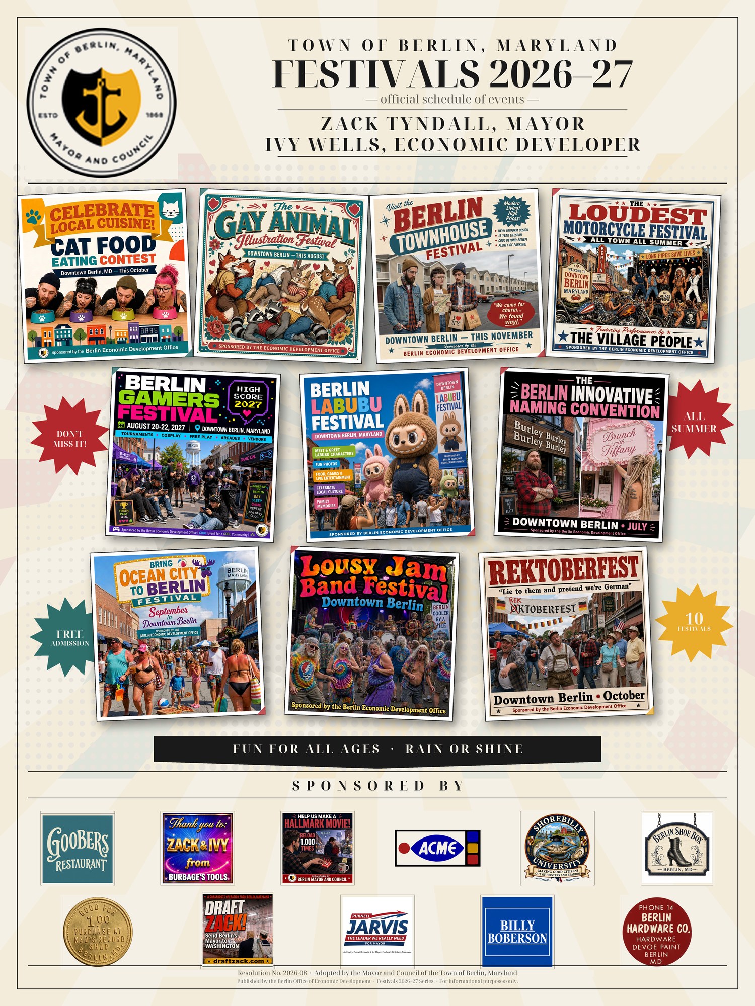 Town of Berlin, Maryland Festivals 2026-27 poster